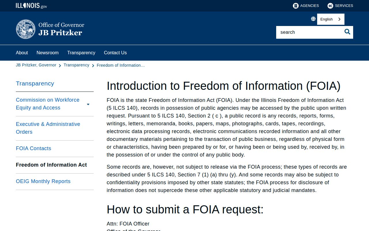 Illinois FOIA guidance for Johnson County booking record requests