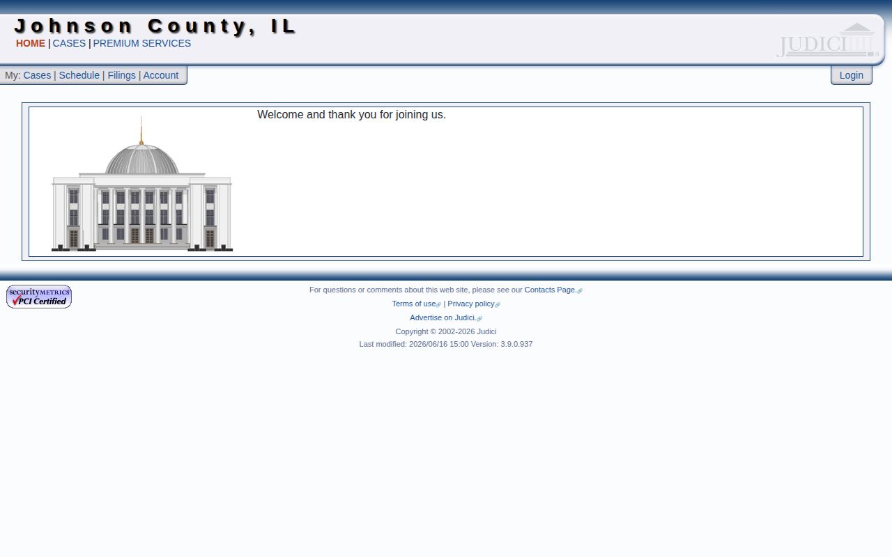 Judici Johnson County Illinois court selection interface