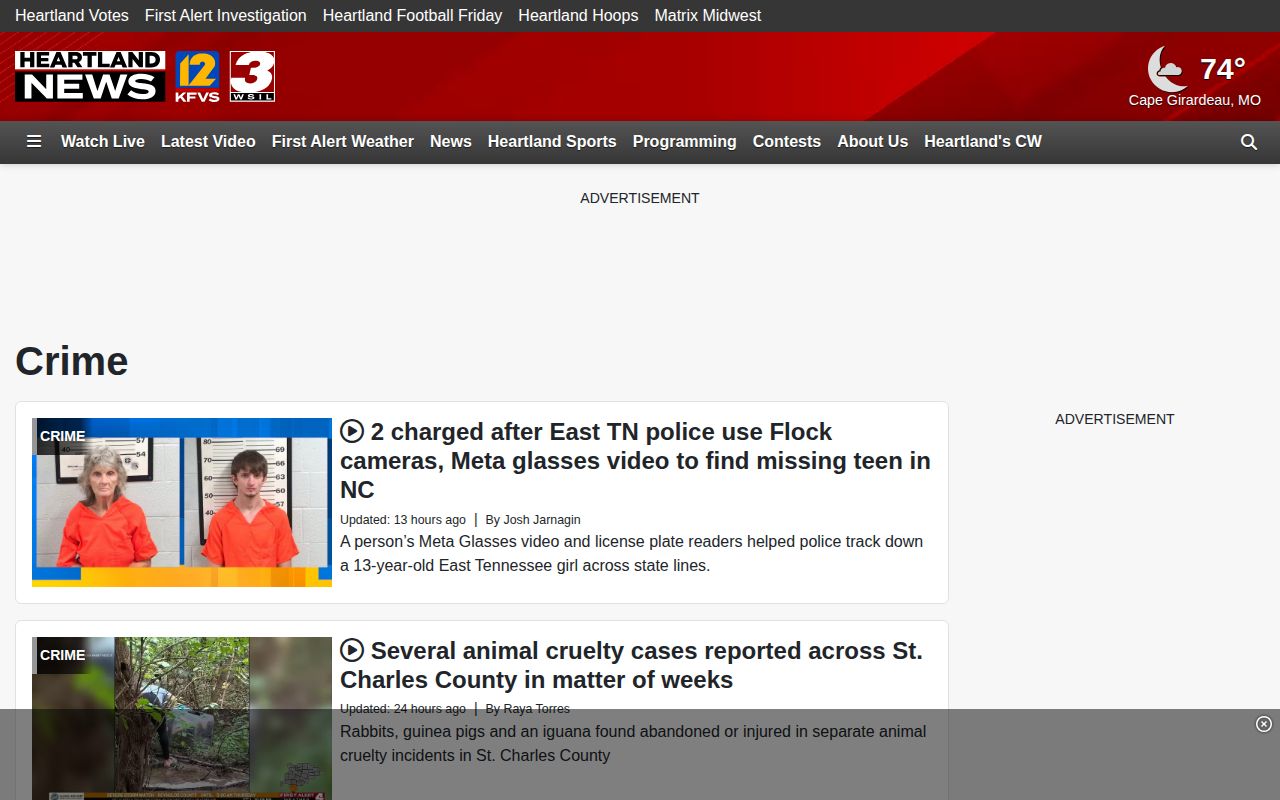 Regional crime news source used as a Johnson County lead